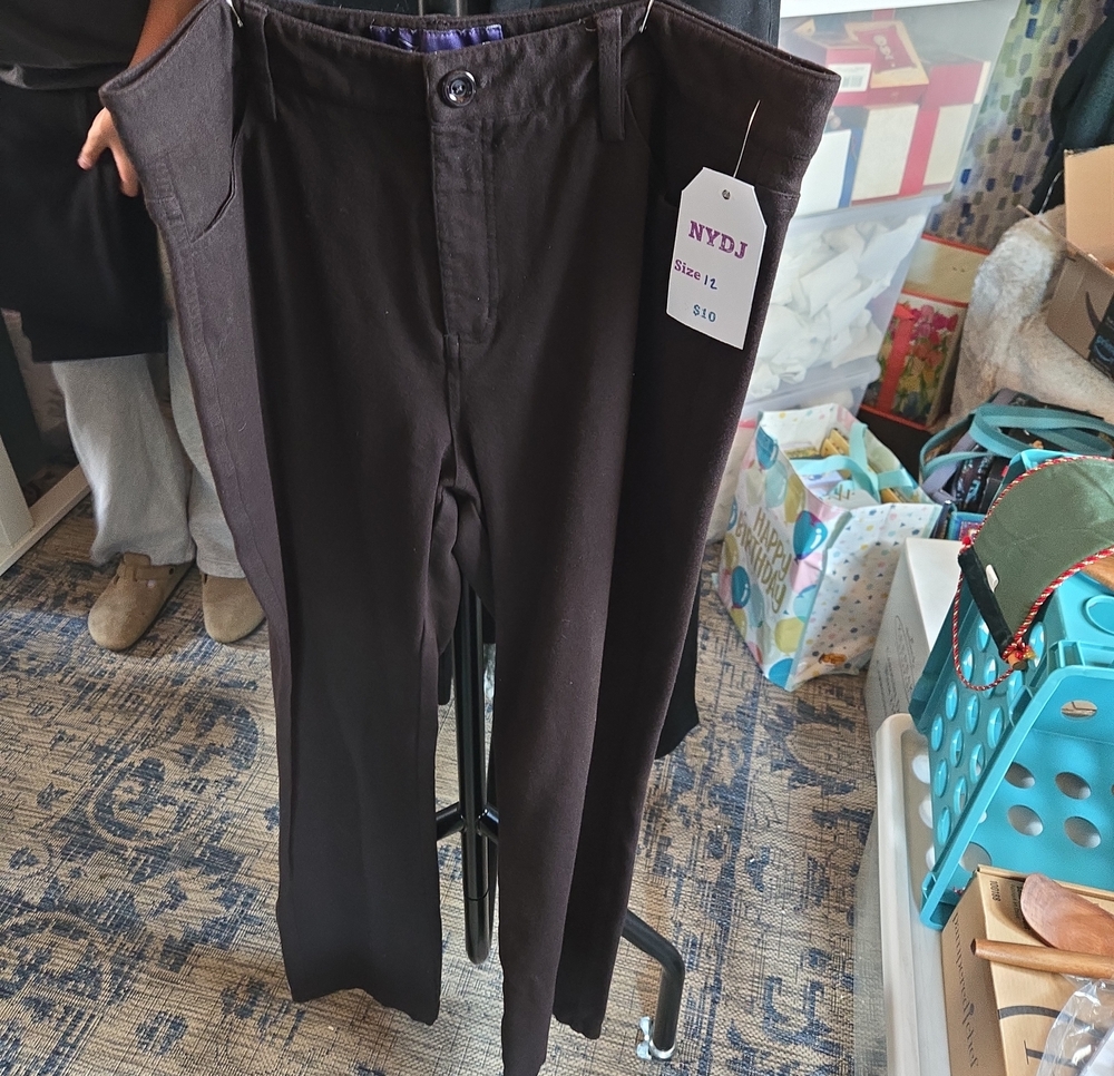 NYDJ Brown Straight-Leg Chinos